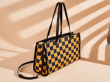 Fashionable checkered large-capacity tote bag, versatile single-shoulder and hand-held bag for V1105-YABB-05