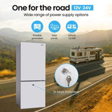 GECKO 139L Upright Portable Fridge / Freezer, 12V/24V for Motorhome and Caravan, Silver V219-CMPFRUGK13SA
