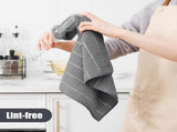 Homaxy Microfiber Kitchen Towels and Dishcloths Set 28 x 16 Inch & 12 x 12 Inch with 100% Cotton V1258-DP02-F-134
