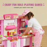 Kitchen Playset Kids Pretend Cooking Play Toy 74 Piece Accessories Pink V952-ZTCFWJTZFSSHSHZQ5V0