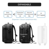 Black Expandable Waterproof Laptop Backpack - Fits 17-Inch Laptop, Anti-Theft Design, Travel V888-ELOSUNG11547