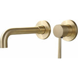 Gold Basin Tap Solid Brass Wall Mounted Bathroom Sink Faucet Brushed Brass Swivel Spout Basin V1237-ZY-715-220