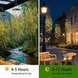 2Pack Solar Hanging Garden Lights, 66 LED Artificial Willow Leaf Solar String Lights Outdoor, V1107-112-45537-GRN-2PACK