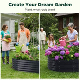 Oval Raised Garden Bed Galvanised Steel 240x80x42cm Planter V178-66916