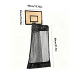 Over The Door Basketball Laundry Hamper, Mesh Hanging Clothes Basket with Wood Grain Backboard, V1366-AZ2-W-25260