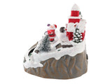 Xmas Music Box Resin Rotating Light Up Train Musical Box Tabletop Ornament for Holiday Home Decor V1294-YM0901-240626FB08-1