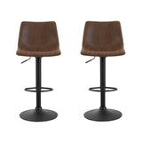 Artiss 2x Bar Stools Vintage Swivel Gas Lift Brown BA-K-0224-BRX2
