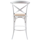 Aster Crossback Bar Stools Dining Chair Solid Birch Timber Rattan Seat - White V315-VOD-CAFE-12