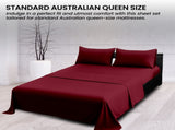Laura Hill Luxury Living 4pc 1000 Thread Count Cotton Rich Queen Bed Sheet Set Gift Pack Burgun CVC-10QS-BGY