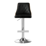 Artiss Bar Stool Bentwood Swivel Adjustable Kitchen Counter Stool Leather Black BA-TW-T4061-BK