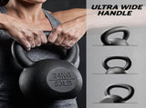 Everfit 24kg Cast Iron Kettlebell Powder Coating Flat Bottom Home Gym FIT-K-KB-IRON-24KG
