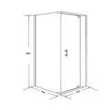 Shower Screen 1000x1000x1900mm Framed Safety Glass Pivot Door By Della Francesca V63-829171