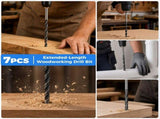Long Wood Drill Bit Set, with Powerful Cutting Performance, in Various Types of Wood V1369-AZ3-W-12224