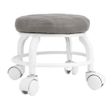 Low Roller Seat PU Leather Low Stool Mute Wheel Swivel Low Height Round Roller Chair for Home Office V1294-YM0901-3116240026812