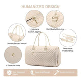 Travel Duffel Bag with Shoe Compartment Wet Pocket Sports Gym Overnight Bag - Beige V1308-DSZKI-2468-3