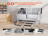 127 cm Dog Grooming Bath Tub Stainless Steel w Stairs Water Filter V952-BXGCWYG50CSL5T18XV0
