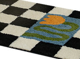 Runner Rug Black White Plaid Pattern Vintage Style Water Absorbent Stain Resistant Runner Carpet for V1294-YM0512-3117220256315