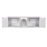 Cat Litter Box Enclosure Wooden Litter Box Furniture Hidden 57.9" White V952-JSDMMSPWQ57IKZ26TV0