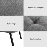 Artiss Sofa Bed Convertible 3 Seater Couch Recliner Lounge Chair Fabric Grey SBED-J-01-LIN-GY-AB