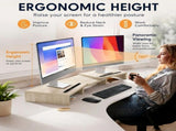 CARLA HOME Dual Monitor Stand Riser, Adjustable Length and Angle, Beige V178-36579