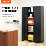 Metal Storage Cabinet with 2 Magnetic Doors and 4 Adjustable Shelves, 90 kg Capacity per Shelf, V952-DXCWJCQHY5180QYF4V0