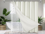 230gsm Waffle Shower Curtain Beige Bath Curtain with Weighted Hem for Cloakroom and Shower Room V1294-YM0901-YM888YBTMSY04V24W0101