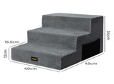 Pawz 3 Steps Pet Stairs Dog Ramp High Density Foam Grey PT1290-3