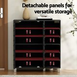 Artiss Shoe Rack Cabinet 6 Tier Storage Shelf Black FURNI-L-SHOE-2D-BK-AB