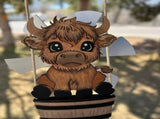 Wooden Animal Wind Spinner, Outdoor Hanging Windmill for Garden & Patio Charming Kinetic Yard Art V1366-AZ2-W-18103