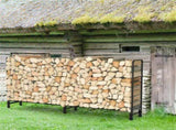 233cm Extra Long Heavy Duty Firewood Log Rack Metal Storage Holder Garden Indoor V767-JJ-XZ112-V1