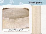 i.Pet Cat Tree 143cm Tower Scratching Post Trees Scratcher Condo House Beige PET-CAT-M143-BE
