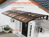 Awnings for Door Entrance, 965 x 2957 mm, Exterior Front Door Window Awnings with Drainage & ABS V952-GDSZYP40120Y8FUG0001V0