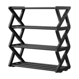 4 Tier Shoe Rack Organizer for Entryway Closet - Plastic Stackable Shoe Storage Shelves for Men V1366-AZ2-W-12979