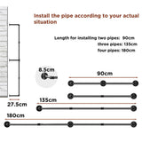 Industrial Iron Pipe Clothes Rail Vintage Wall Shelf V178-66745