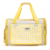 Plaid Portable Pet Carrier, Foldable Soft-Sided, 442828cm, Oxford & Polyester, Mesh & Roll-Up V1232-BXST-CW-002