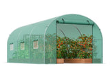 Walk-in Tunnel Greenhouse 11.32x6.4x6.3ft Galvanized Frame PE Cover Green V952-SDXWS12X7X7F5RQUZV0