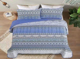 Blue teak Sunrise Floral Lightweight 3 Pc Bedspread & Pillow Cover Set V745-AC080526Q13U
