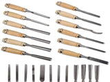 Professional Wood Carving Chisel Set - 12 Piece Sharp Woodworking Tools w/Carrying Case - Great for V1369-AZ3-W-01150