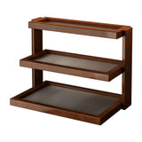 3-Tier Bamboo & Acrylic Desktop Storage Rack, Wooden Tea Set & Coffee Mug Display Shelf for Kitchen, V1366-AZ2-W-12701