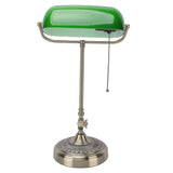 Vintage Desk Lamp Plug In Table Lamp with Green Glass Shade Pull Chain Switch for Home Bedroom Study V1294-YM0901-3119260009011