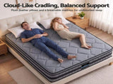 Giselle King 34cm Euro Top Pocket Spring Mattress with 2 Feather Down Pillows Set MAPI-TT34-DFD-WALL-K
