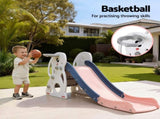 Keezi Kids Slide Set Basketball Hoop Ring Outdoor Playground Toy Rabbit 147cm KPS-SLIDE-RABBIT-PK