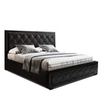 Artiss Bed Frame Queen Size Gas Lift Black TIYO BFRAME-F-TIYO-GAS-Q-BK-ABC