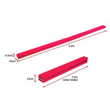 2.4m Gymnastics Folding Balance Beam Pink Synthetic Suede V63-827851