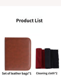 Gold Men's shoe care kit, leather shoe care, men's accessories, shoe care tools, leather case, V1106-918-SIL-13110