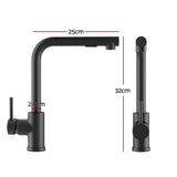 Cefito Kitchen Mixer Tap Pull Out Rectangle 2 Mode Sink Basin Faucet Swivel WELS Black TAP-A-82H48-BK