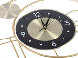 Wall Clock Living Room Decor Metal Deer Horn Swinging Gold Pendulum Geometric Wall Clock Decor V1294-YM0901-3115240035311