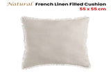 Vintage Design Homewares Natural French Linen Filled Cushion Square - 55cm x 55cm V442-HIN-CUSHION-FRENCHLINEN-NATURAL-SQ