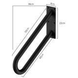 Wall Mount handrails for Outdoor Steps, Stair Railing U-Shaped for handrail with Black Powder Coat V1370-AZ4-05556