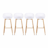 Gardeon 4-Piece Outdoor Bar Stools Plastic Metal Dining Chair Balcony White ODF-BA-CHAIR-PP-WH-4X